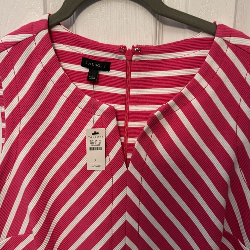 Talbots Pink and White Striped Dress - Picture 4 of 10